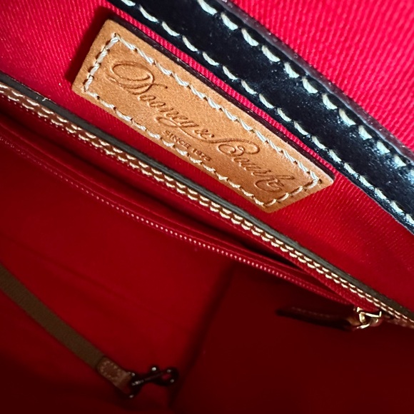 Dooney & Bourke Black and Tan Leather dress bag. - Picture 6 of 9